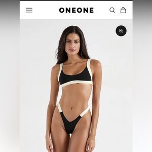 ONEONE Black & Cream Sport Bikini Top and High Cut Bottom